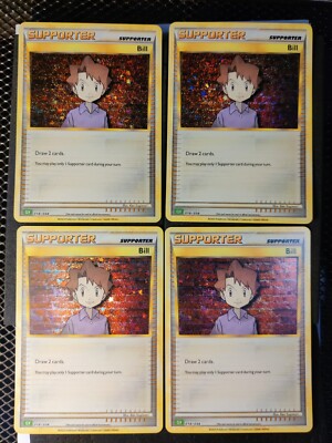 Pokemon 4x Bill Support/Trainer 018/034 Holo Pokemon Card Game Classic  English | eBay