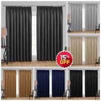 Thick Thermal Blackout Curtains Ready Made Pair Pencil Pleat Curtain Tiebacks
