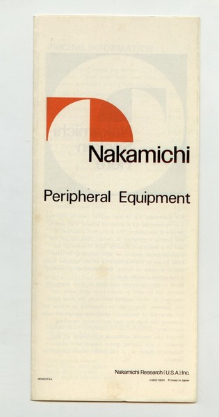 NAKAMICHI - PERIPHERAL COMPONENTS - MINI CATALOGO 1989  VINTAGE