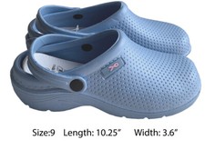 Medical Nursing Womens Ultralite Clogs w/Heel Strap Non-Slip Shoes Ceil Blue 9