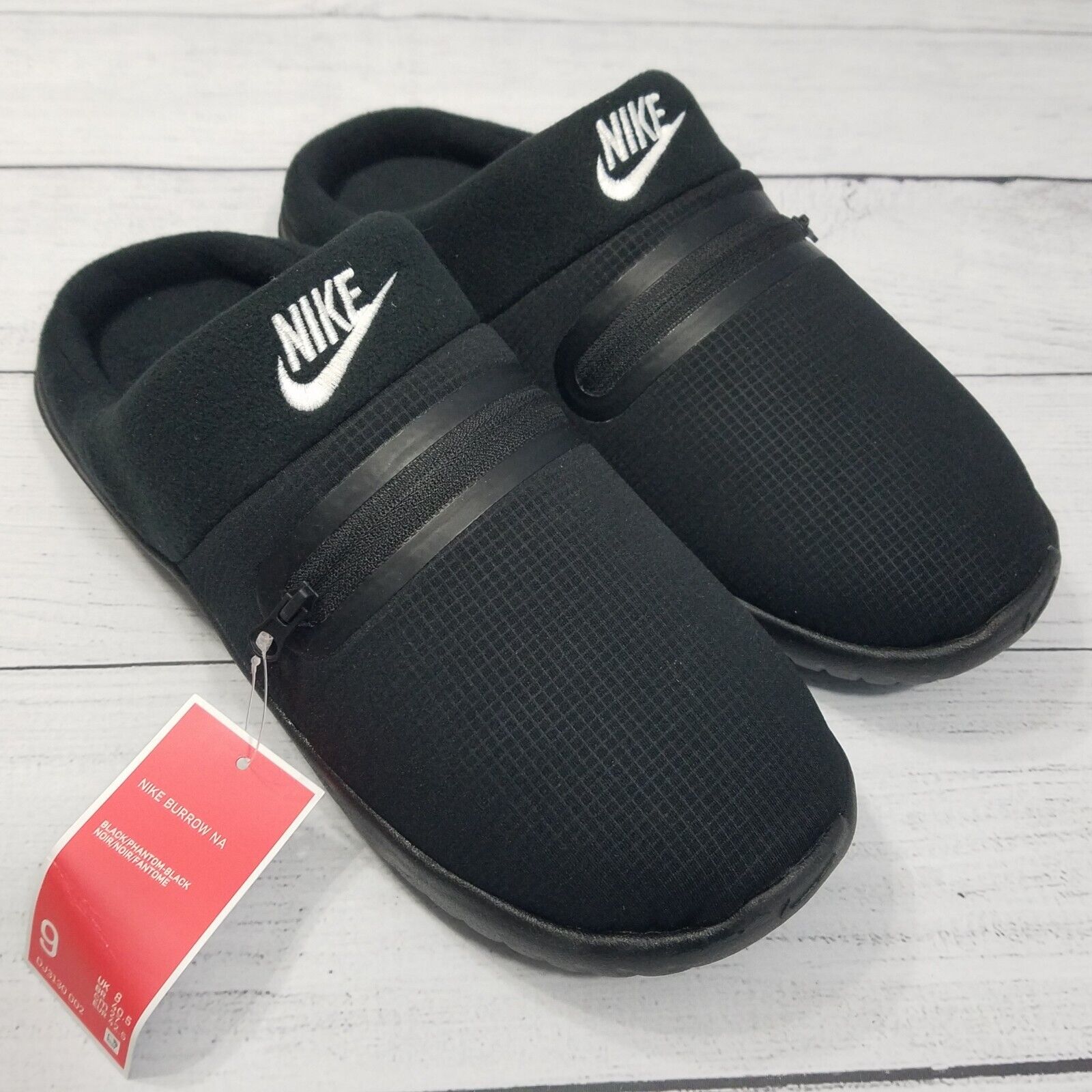 Nike Burrow Zip Pocket Slippers Men&#039;s sz - DJ3130-002 eBay