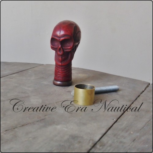 ANTIQUE SKULL HEAD HANDLE FOR WALKING STICK CANE STYLE VINTAGE PERINIMUM GIFT - Picture 9 of 9