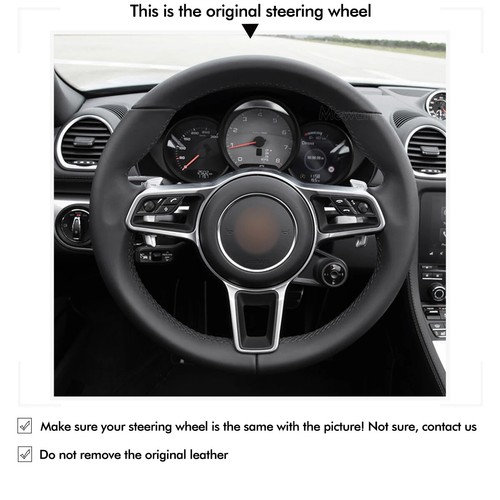 Hand Stitch Alcantara Steering Wheel Cover for Porsche 911 991 718 Cayman 918 - Picture 4 of 11