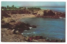 La Jolla California c1950's beach scene, cove, Pacific Ocean, Union Oil Company