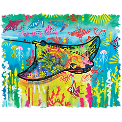 ALTRA T Shirt dalla S alla 2XL 3XL STING RAY neon subacquea nautica divertimento adulto