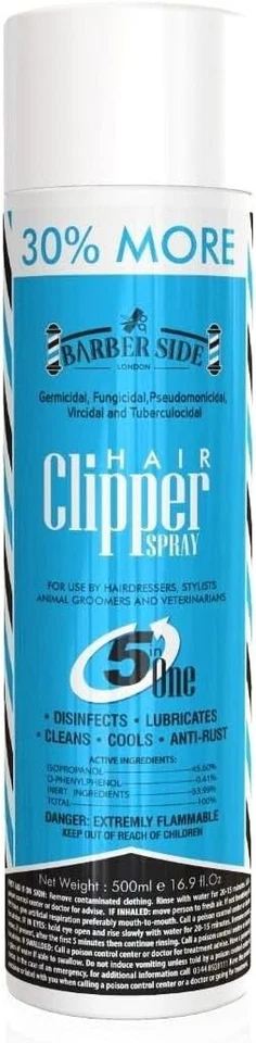 ICAN LONDON ICAN BARBER SIDE LONDON SPRAY FOR HAIR CLIPPERS 5 IN 1 FORMULA 454G