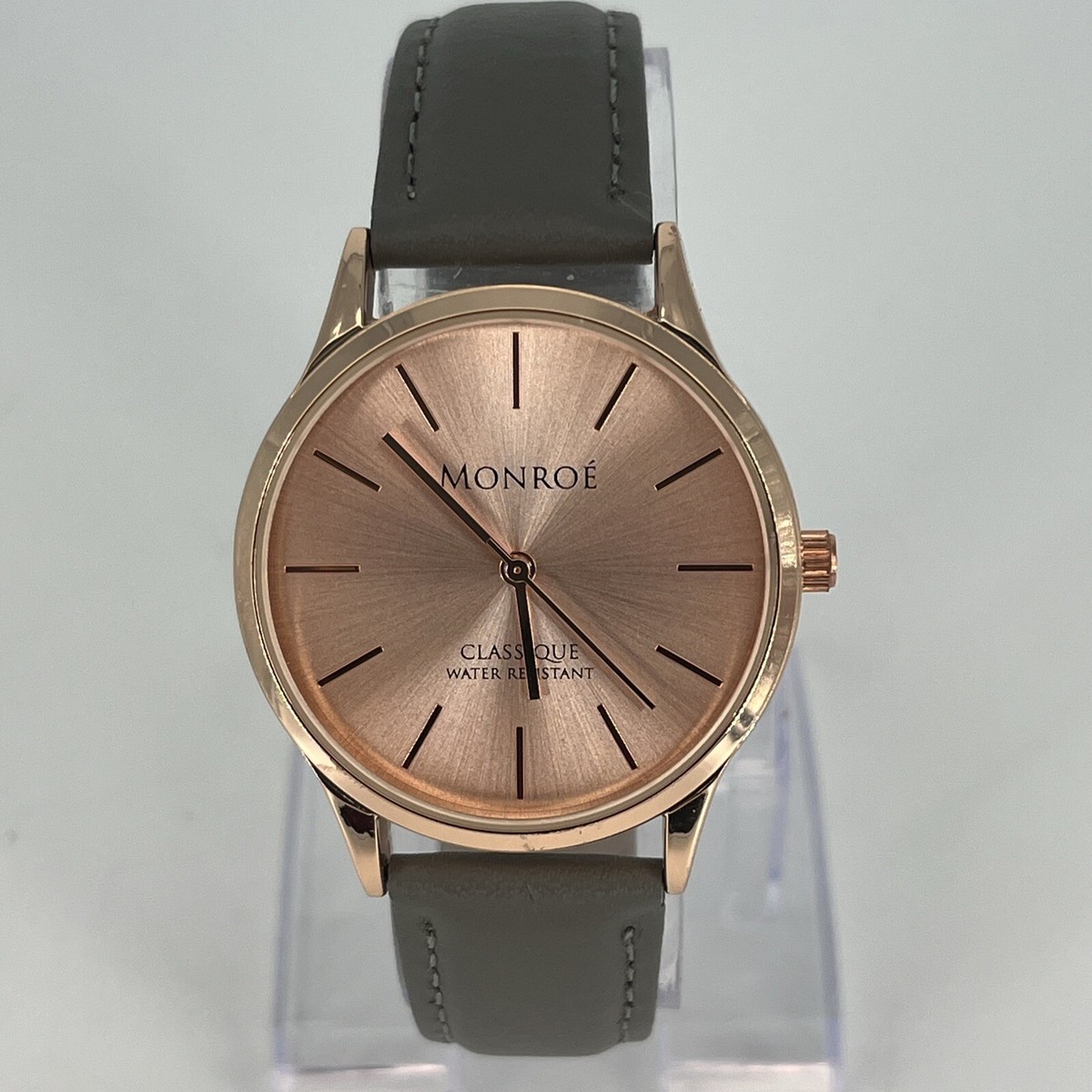 Monroe By Maestro Classique Rose Gold Tone Round Case Gray  display picture 1