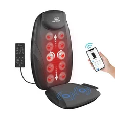 Snailax Massage Seat Cushion Heated Full Back Massager Chair For Home Office Car