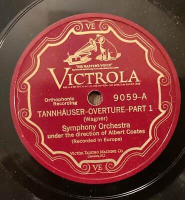 Albert Coates, Sym Or 78 rpm Victor scr 9059: Tannhäuser Overture (2 parts); V+