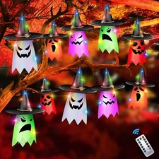 10 PCS Halloween Decorations Outdoor Lighted Ghost - VATOS ColorFull Led