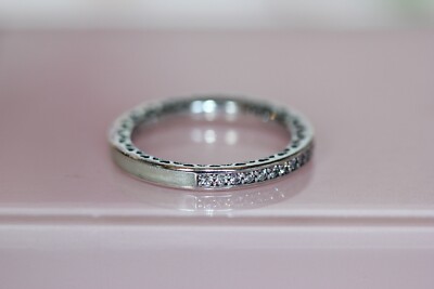 Cubic Zirconia Pandora 191024en23 Enamel Ring Pearlescent