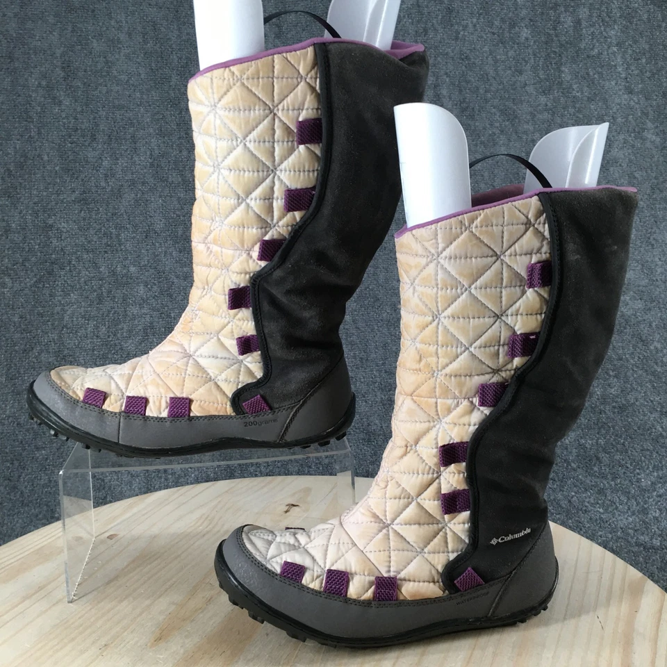 Columbia Boots Youth 5 Girls Loveland Tall Omni Heat Winter Snow BY1335 White - Image 2 of 4