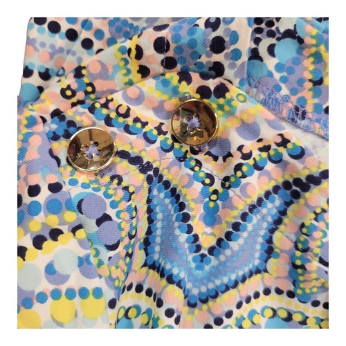 Talbots Shift Dress Medium Dotted Paisley Turquoise Midi Stretch ¾ Sleeve $129 - Picture 9 of 17