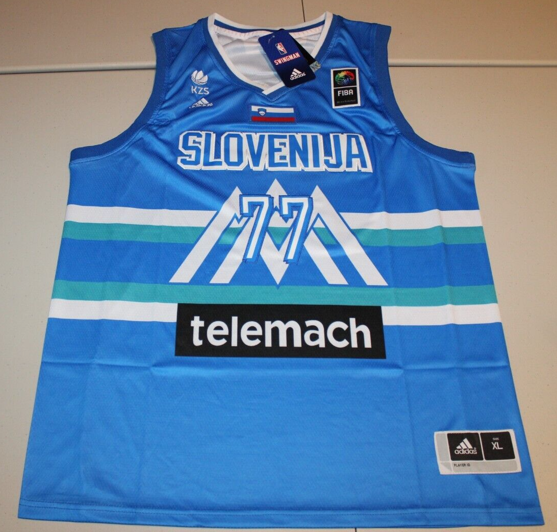 Slovenia National Basketball Team Luka Doncic #77 Sewn Jersey XL Blue adidas  | eBay