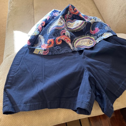 Croft & Barrow Stretch Classic Fit Skort Navy Paisley 10 NEW - Picture 6 of 8