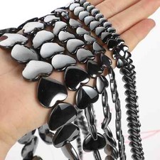 6/8/10/12/16/20MM Natural Hematite Heart Shape Loose Beads for Jewelry Making