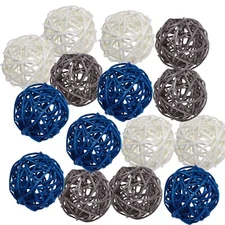 15pcs Big Wicker Rattan Balls -Mixed 3 Colors Decorative Balls for Bowls, Vas...