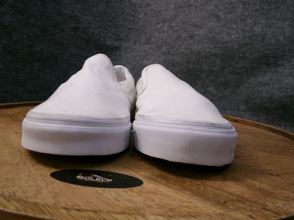Vans Womens Classic Slip-On True White Canvas Skate Shoes  display picture 1