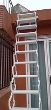 PerAsion Folding Loft Ladder Stairs White for Decorative House Step Home Stock