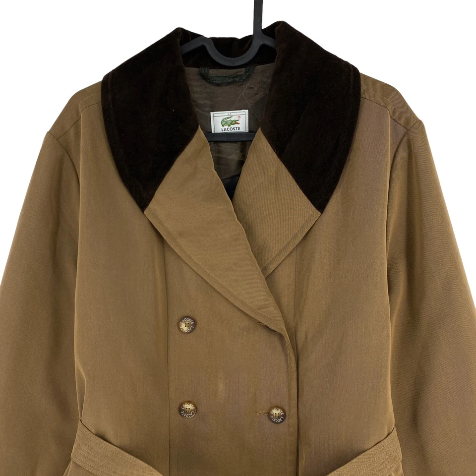 LACOSTE 棕色腰带风衣外套夹克尺寸 EU 40 英国 12 美国 10 — 第 2/4 张图片