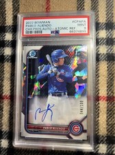 Cubs 2022 Bowman Chrome Prospect Atomic Refractor /100 Pablo Aliendo PSA 9 Auto