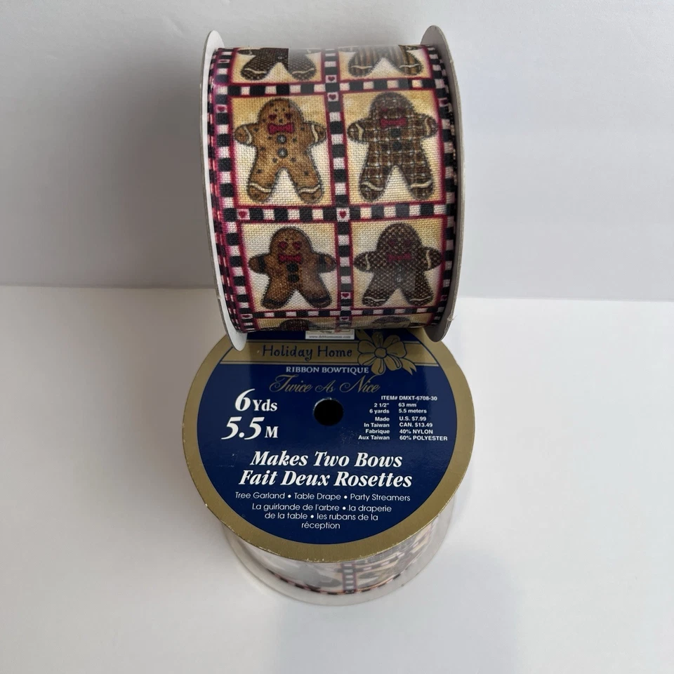 New Gingerbread Ribbon 5.5m X 6 Yards LOT OF 2 - Image 2 of 4