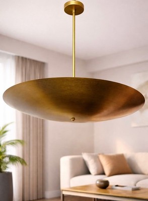 6-Light Flush Mount Mid Century Modern Brass Sputnik Chandelier Ceiling Light