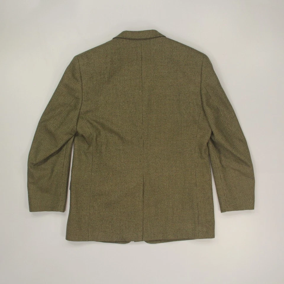 Клубная комната мужской шерсти кашемир Sport пальто Blazer размер 44R желтовато-коричневый Hpundstooth 2 кнопки - Изображение 2 из 4