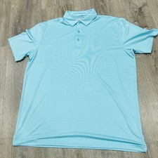 Callaway Mens Large Opti-Dri Polo Shirt Light Blue Striped Golf Performance Polo