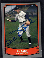 1988 Baseball Legends AL DARK Autograph Card 28 Giants Cubs Phillie fan obtained