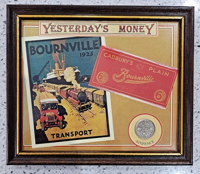 Framed Display Of Yesterday's Money Featuring A Glimpse Into The Past