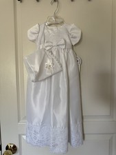 Swea Pea  Lilli Embroidered Christening Organza Dress 3-6 Mos