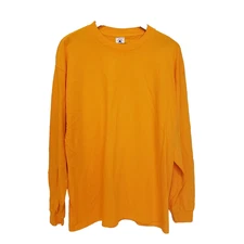 Delta Apparel Mens SIZE XL Orange Pro Weight Long Sleeve Shirt Biker Fraternity