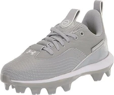 Under Armour Boys Harper 7 Low Juniors Baseball Cleat Gray/Gray/White, 6