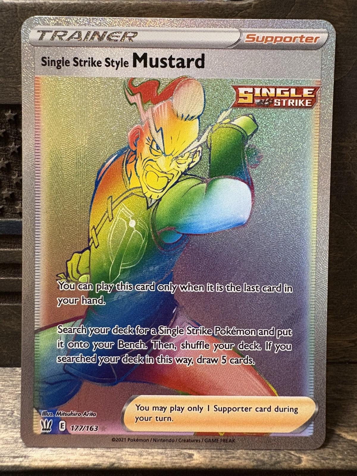 Single Strike Style Mustard (Secret) 177/163 Swsh05: Battle Styles Holo Pokemon