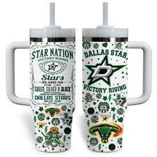 Green Hockey Fan Insulated Tumbler With Handle 20oz 30oz 40oz
