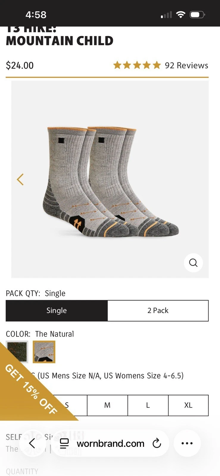 T3 Hike Boot Height Gray Socks Organic Merino Wool NWT Size Large