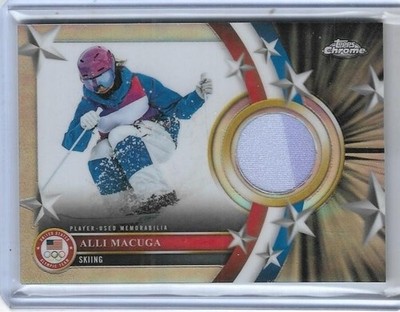 2026 TOPPS OLYMPIC CHROME ~ ALLI MACUGA 2 COLOR RELIC PATCH CARD ~ SKIING