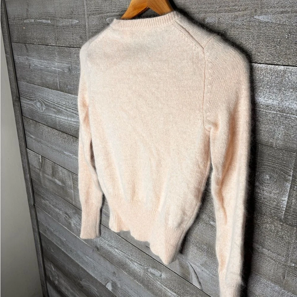 Moda International small pink angora rabbit hair sequin button Cardigan Sweater - Image 3 of 4