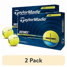 2 pack TaylorMade Distance Plus Golf Balls 12pk, Yellow