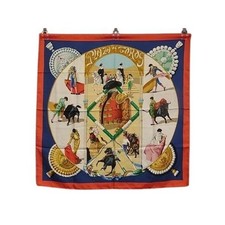 HERMES Carre 90 Scarf Multicolor 100 Silk Women's Plaza de Toros Bullring