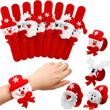 20 Pieces Christmas Slap Bracelets Christmas Snap Bracelet Party Favors Xmas Sla