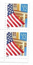 US 1996  Scott #2921  Flag over Porch 32c Two Stamps MNH OG
