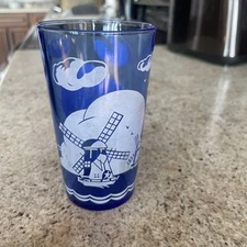 Hazel-Atlas Glass Co Sportsman Series Windmill Glass Tumbler Vintage 1930s