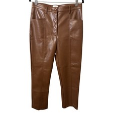 Wilfred Aritzia Rebel Vegan Leather Pant in Cognac Sz 10 Hi-Rise Capsule Minimal