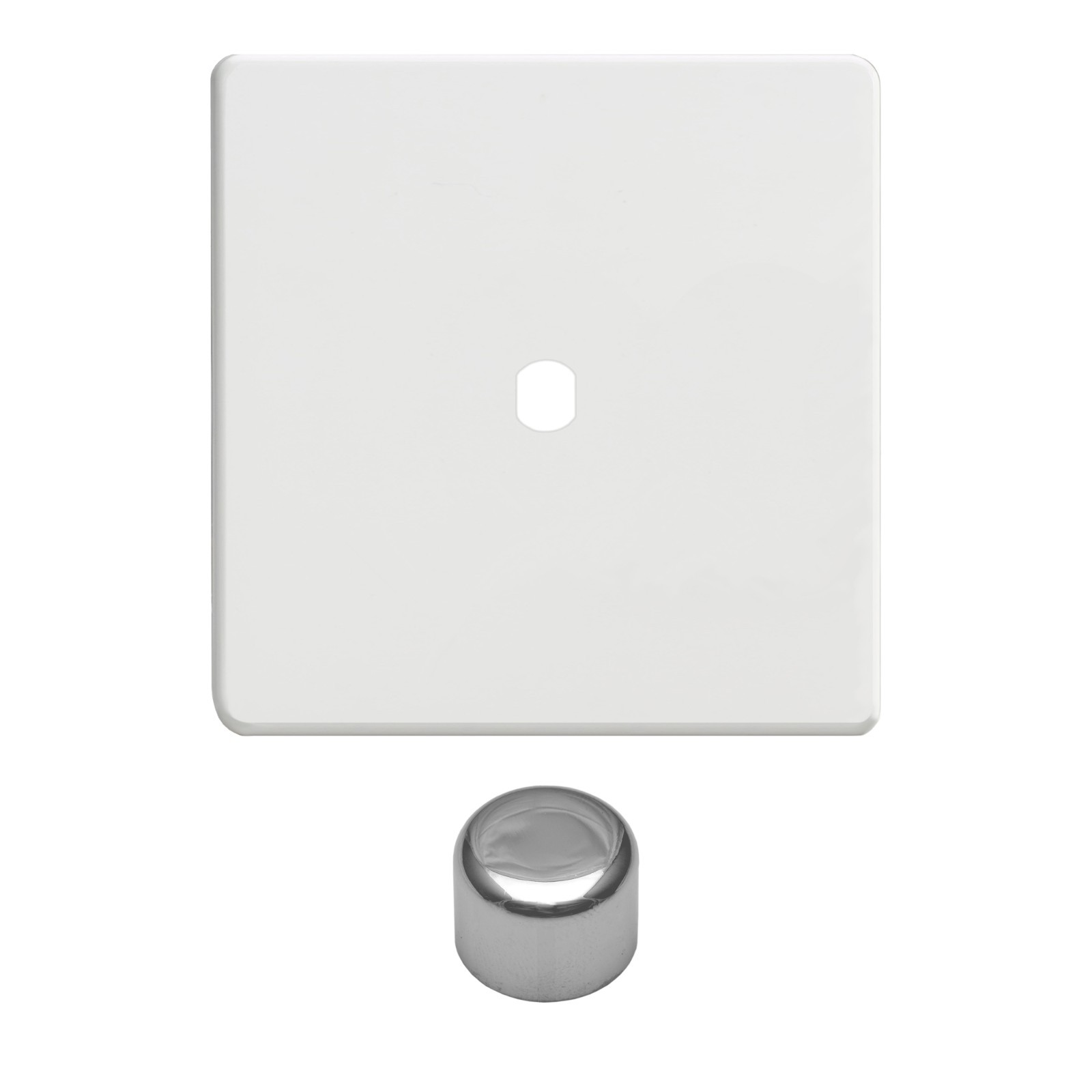 Varilight WDQ1S Screwless Premium White 1 Gang Dimmer Matrix Plate + Dimmer Knob