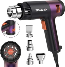 Heat Gun for crafting 1800W, 122℉~1202℉ Variable Temperature Control with 2-T...