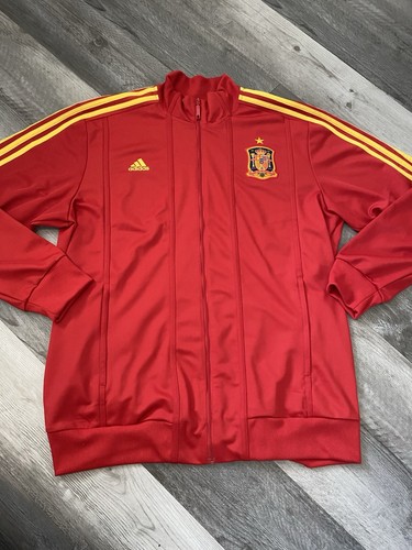 Adidas Spain Track Jacket Mens XL Red National Team Soccer Full Zip España