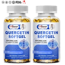 Quercetin 1000mg With Bromelain - Natural Immune supplement, 240 Capsules