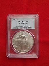 2007 US Silver Eagle $1 Coin From The West Point Mint In Capsule Mint Condition